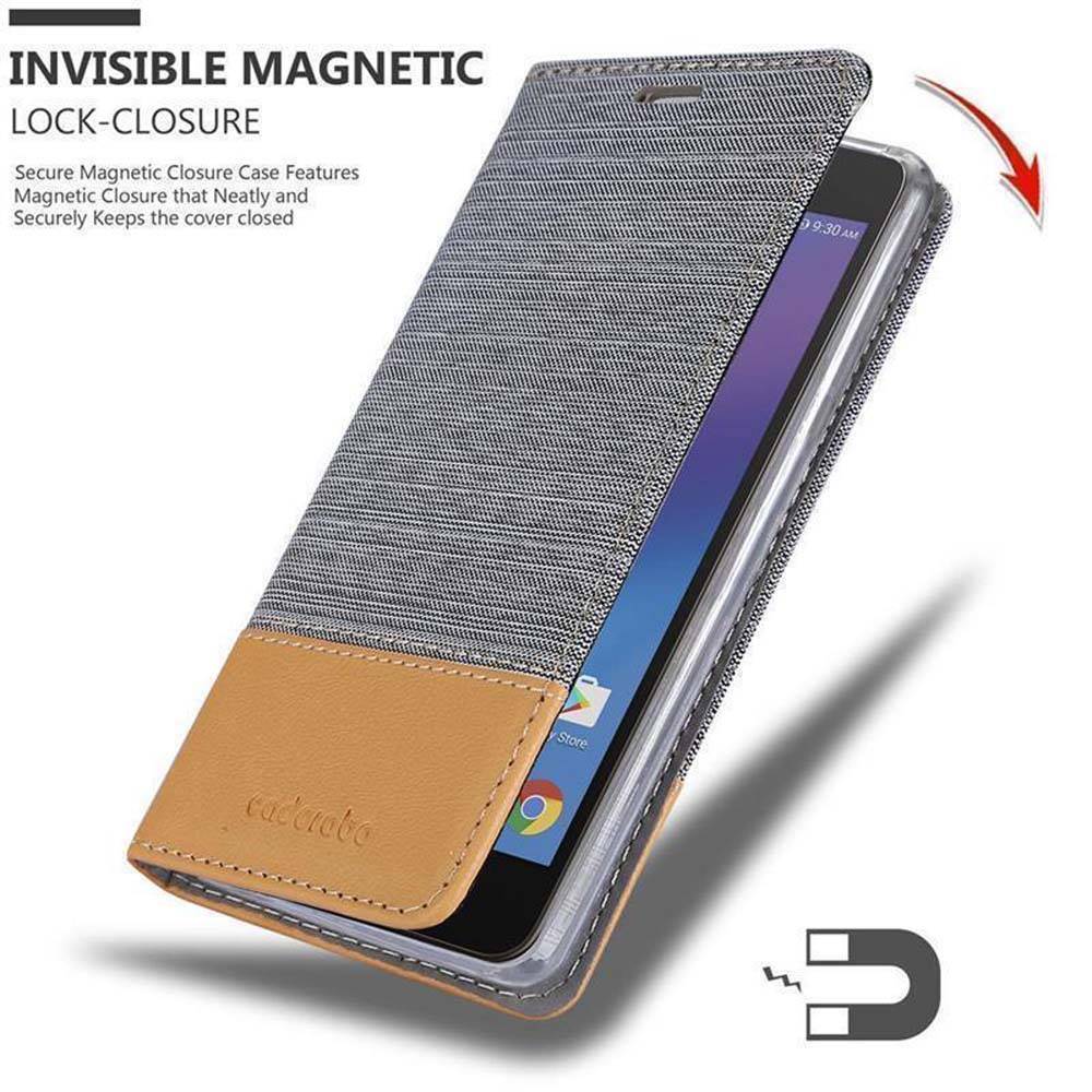 Cadorabo Hülle für Lenovo K6 / K6 POWER Schutzhülle in Grau Handy Hülle Etui Book Case Cover