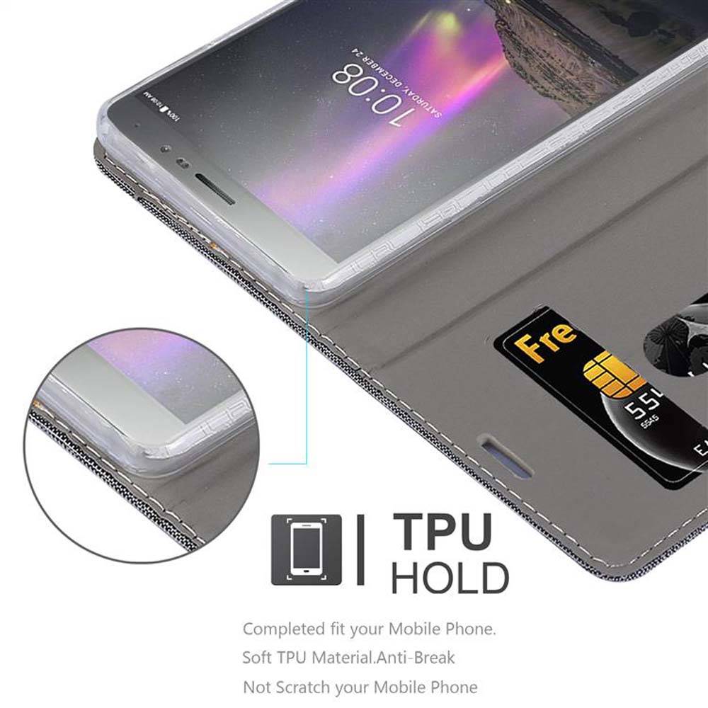 Cadorabo Hülle für Lenovo P2 Schutzhülle in Grau Handy Hülle Etui Book Case Cover
