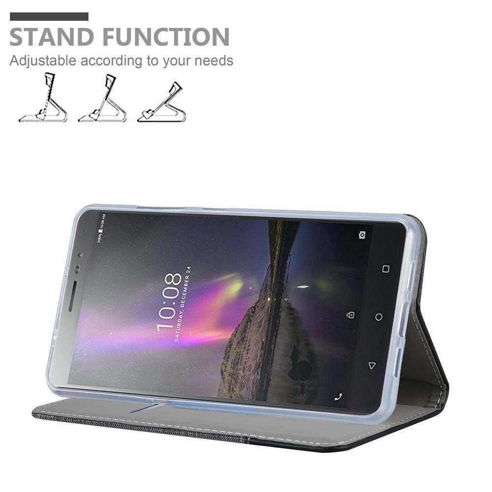 Cadorabo Hülle für Lenovo P2 Schutzhülle in Grau Handy Hülle Etui Book Case Cover