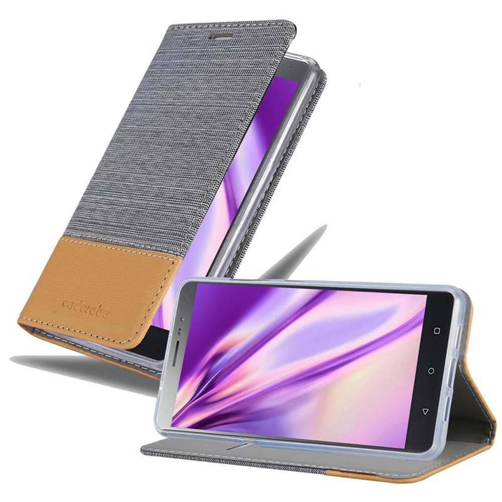Cadorabo Hülle für Lenovo P2 Schutzhülle in Grau Handy Hülle Etui Book Case Cover