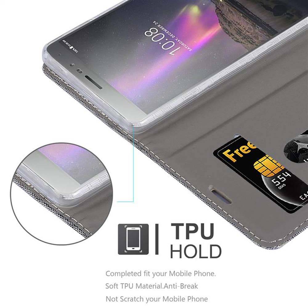Cadorabo Hülle für Lenovo P2 Schutzhülle in Grau Handy Hülle Etui Book Case Cover