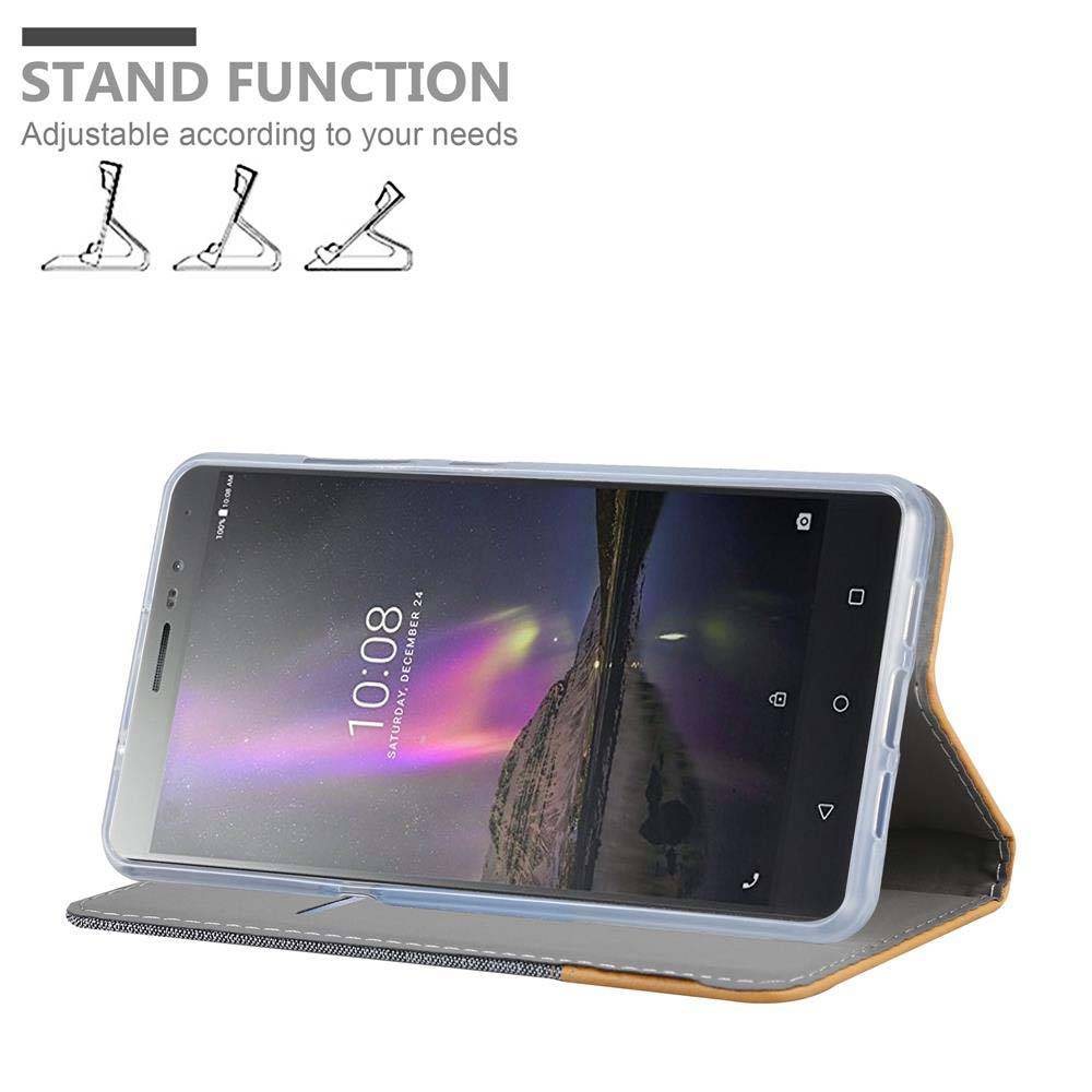 Cadorabo Hülle für Lenovo P2 Schutzhülle in Grau Handy Hülle Etui Book Case Cover