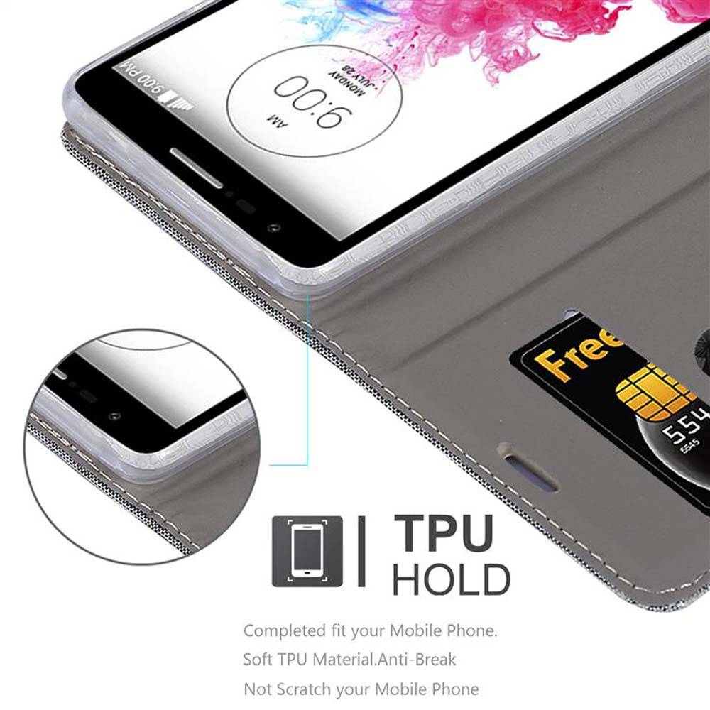 Cadorabo Hülle für LG G3 MINI / G3 S Schutzhülle in Grau Handy Hülle Etui Book Case Cover