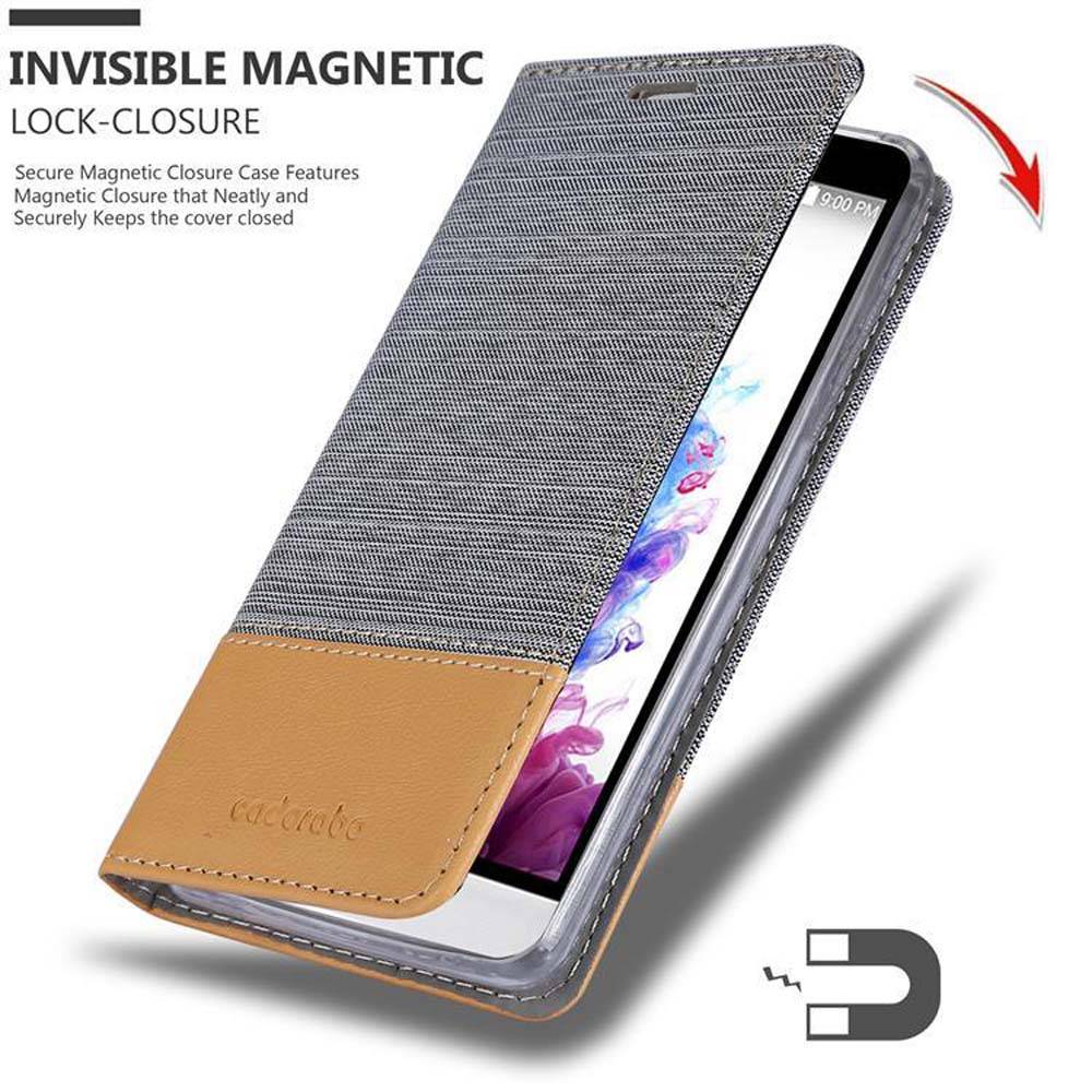Cadorabo Hülle für LG G3 MINI / G3 S Schutzhülle in Grau Handy Hülle Etui Book Case Cover