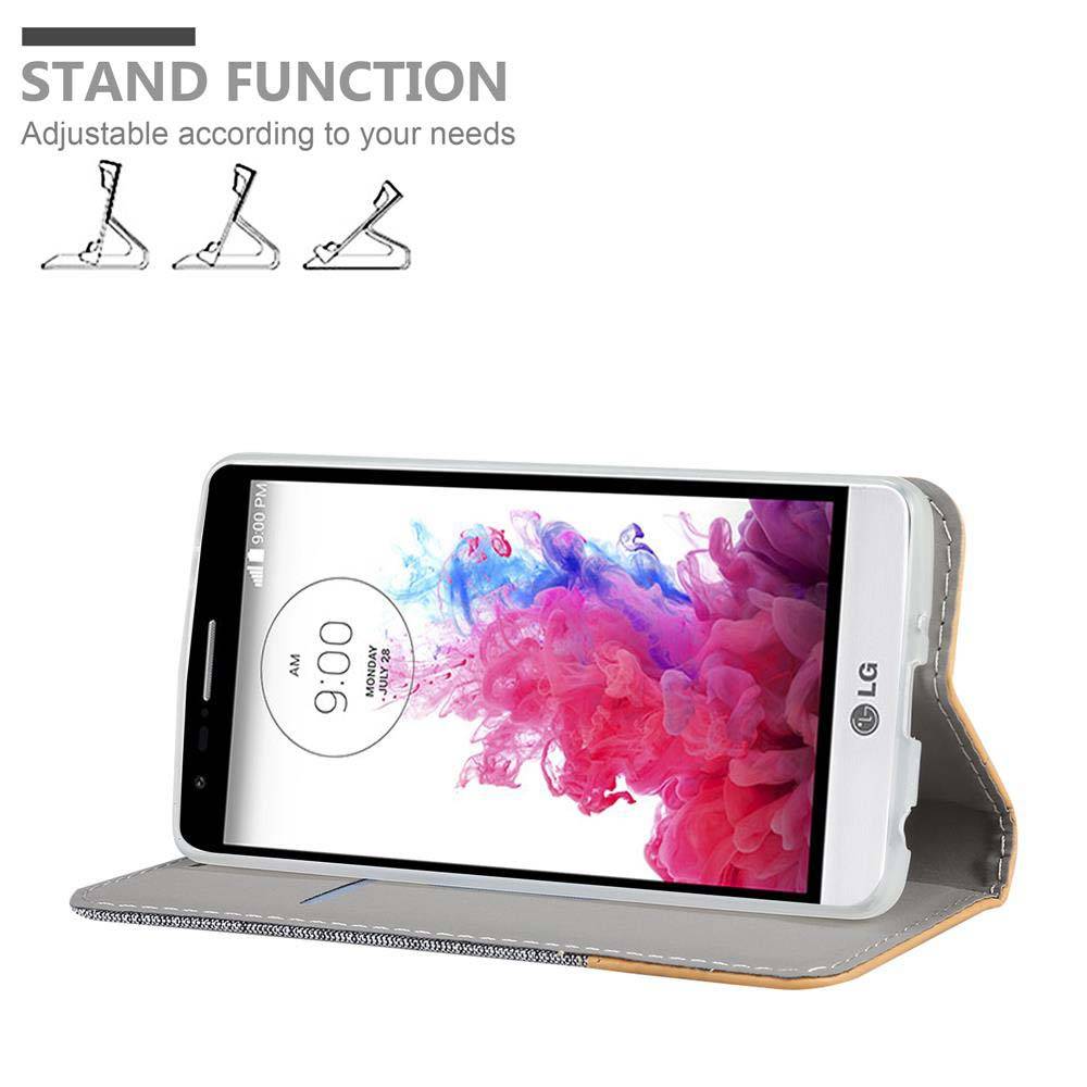Cadorabo Hülle für LG G3 MINI / G3 S Schutzhülle in Grau Handy Hülle Etui Book Case Cover