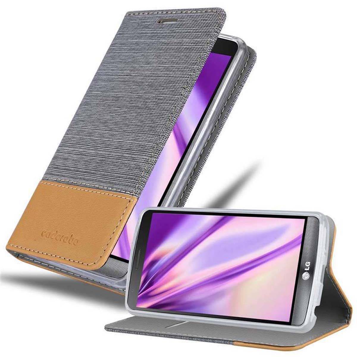 Cadorabo Hülle für LG G3 STYLUS Schutzhülle in Grau Handy Hülle Etui Book Case Cover