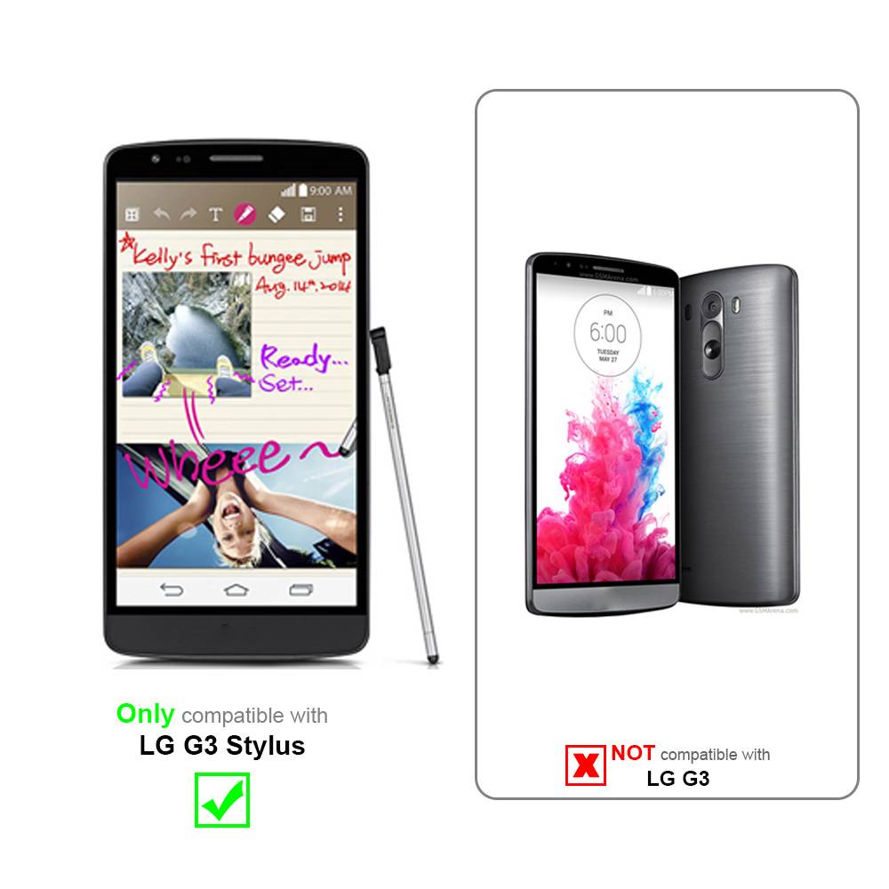 Cadorabo Hülle für LG G3 STYLUS Schutzhülle in Grau Handy Hülle Etui Book Case Cover