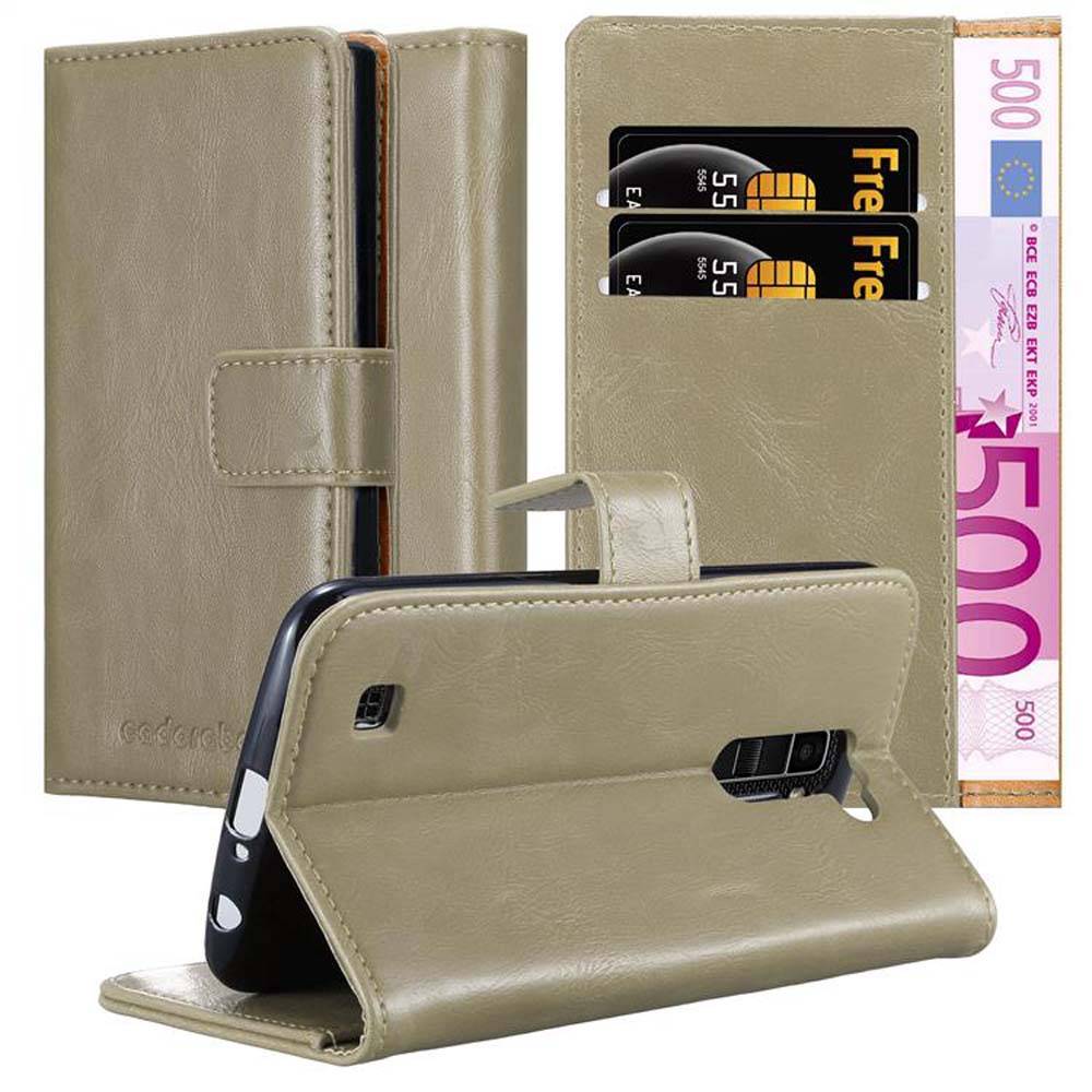 Cadorabo Hülle für LG K10 2016 Schutzhülle in Braun Handyhülle Book Tasche Case Etui Luxury