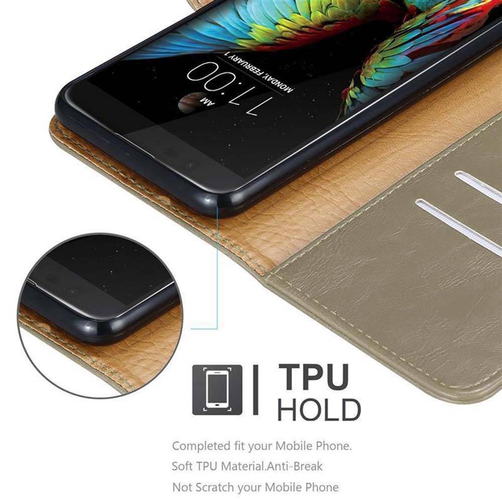 Cadorabo Hülle für LG K10 2016 Schutzhülle in Braun Handyhülle Book Tasche Case Etui Luxury