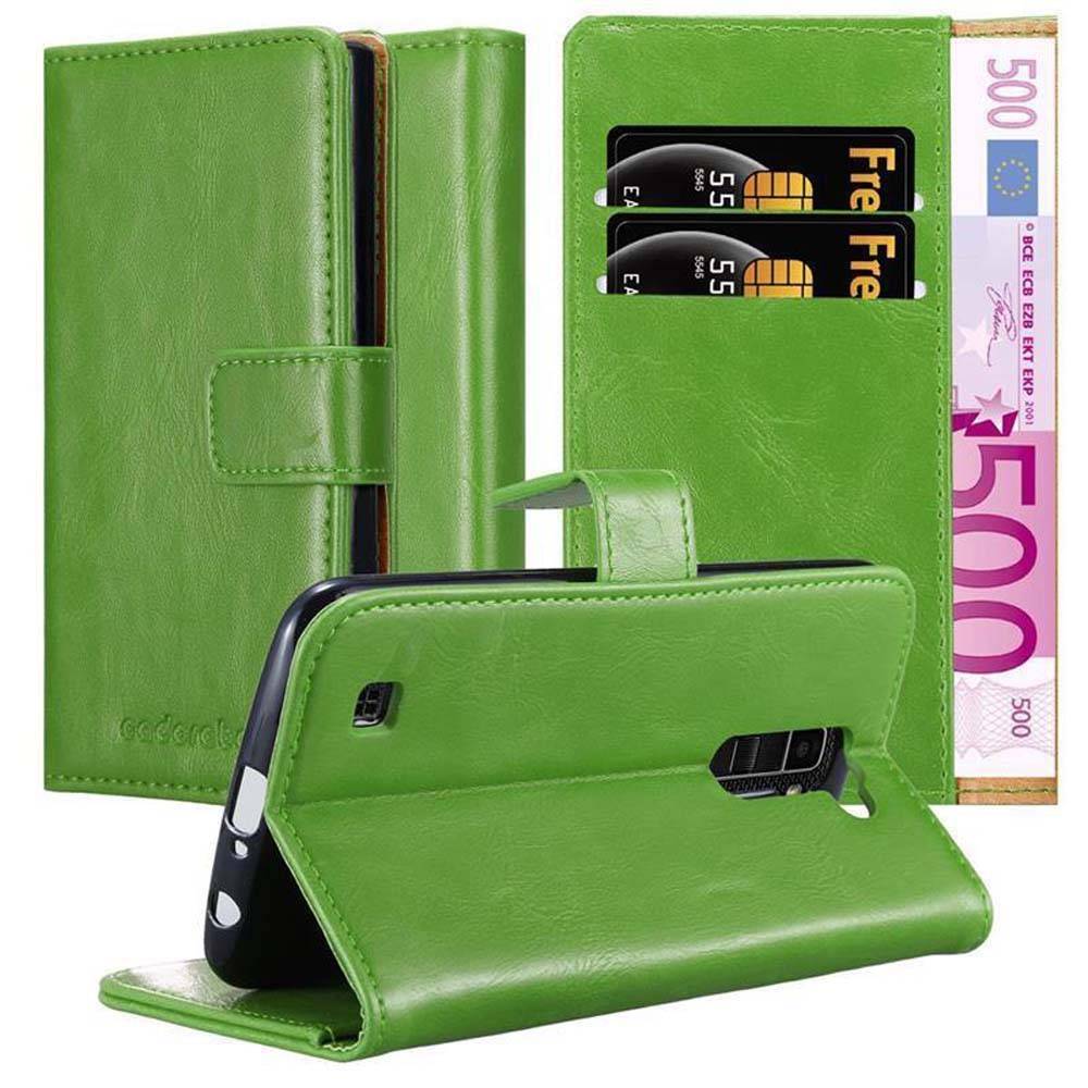 Cadorabo Hülle für LG K10 2016 Schutzhülle in Grün Handyhülle Book Tasche Case Etui Luxury