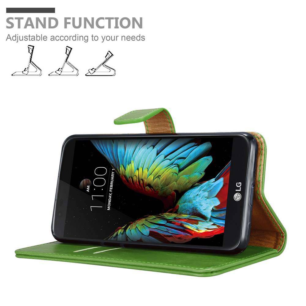 Cadorabo Hülle für LG K10 2016 Schutzhülle in Grün Handyhülle Book Tasche Case Etui Luxury