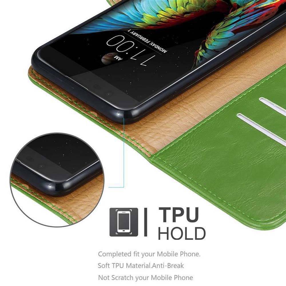 Cadorabo Hülle für LG K10 2016 Schutzhülle in Grün Handyhülle Book Tasche Case Etui Luxury
