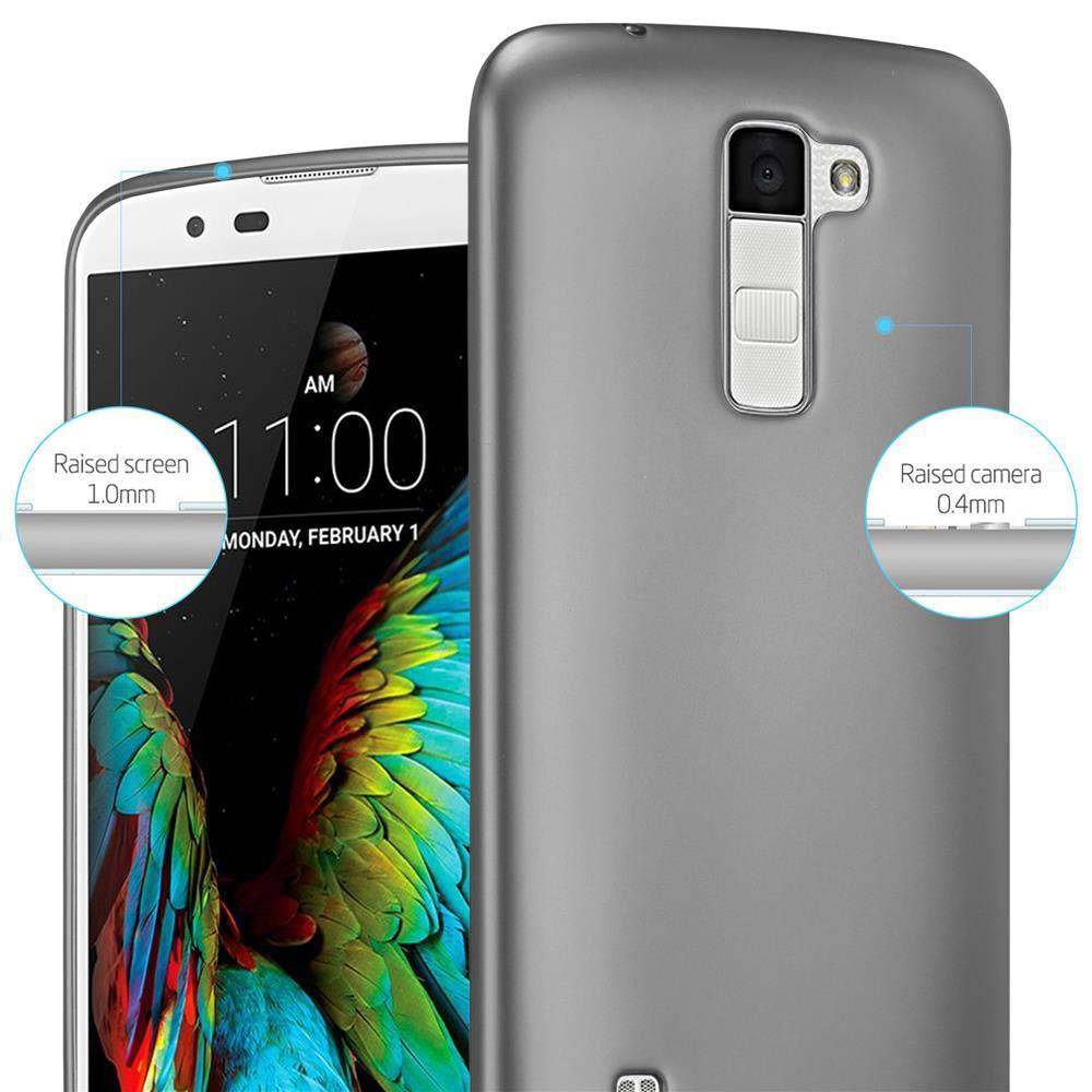 Cadorabo Schutzhülle für LG K10 2016 Hülle in Grau Handyhülle TPU Silikon Etui Cover Case