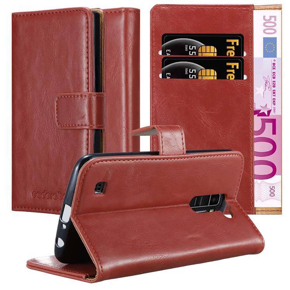 Cadorabo Hülle für LG K10 2016 Schutzhülle in Rot Handyhülle Book Tasche Case Etui Luxury
