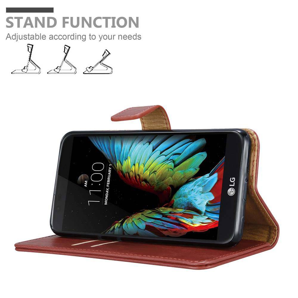 Cadorabo Hülle für LG K10 2016 Schutzhülle in Rot Handyhülle Book Tasche Case Etui Luxury