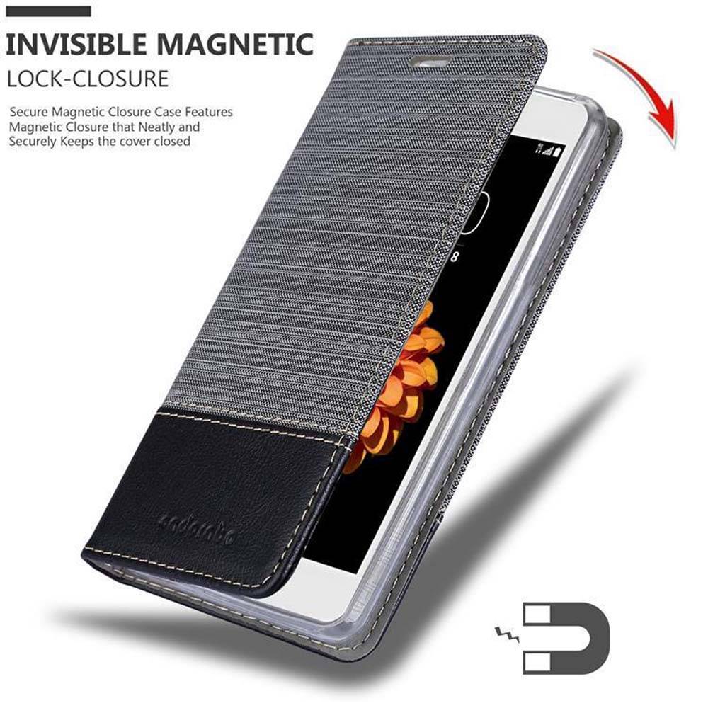 Cadorabo Hülle für LG K7 2016 Schutzhülle in Grau Handy Hülle Etui Book Case Cover