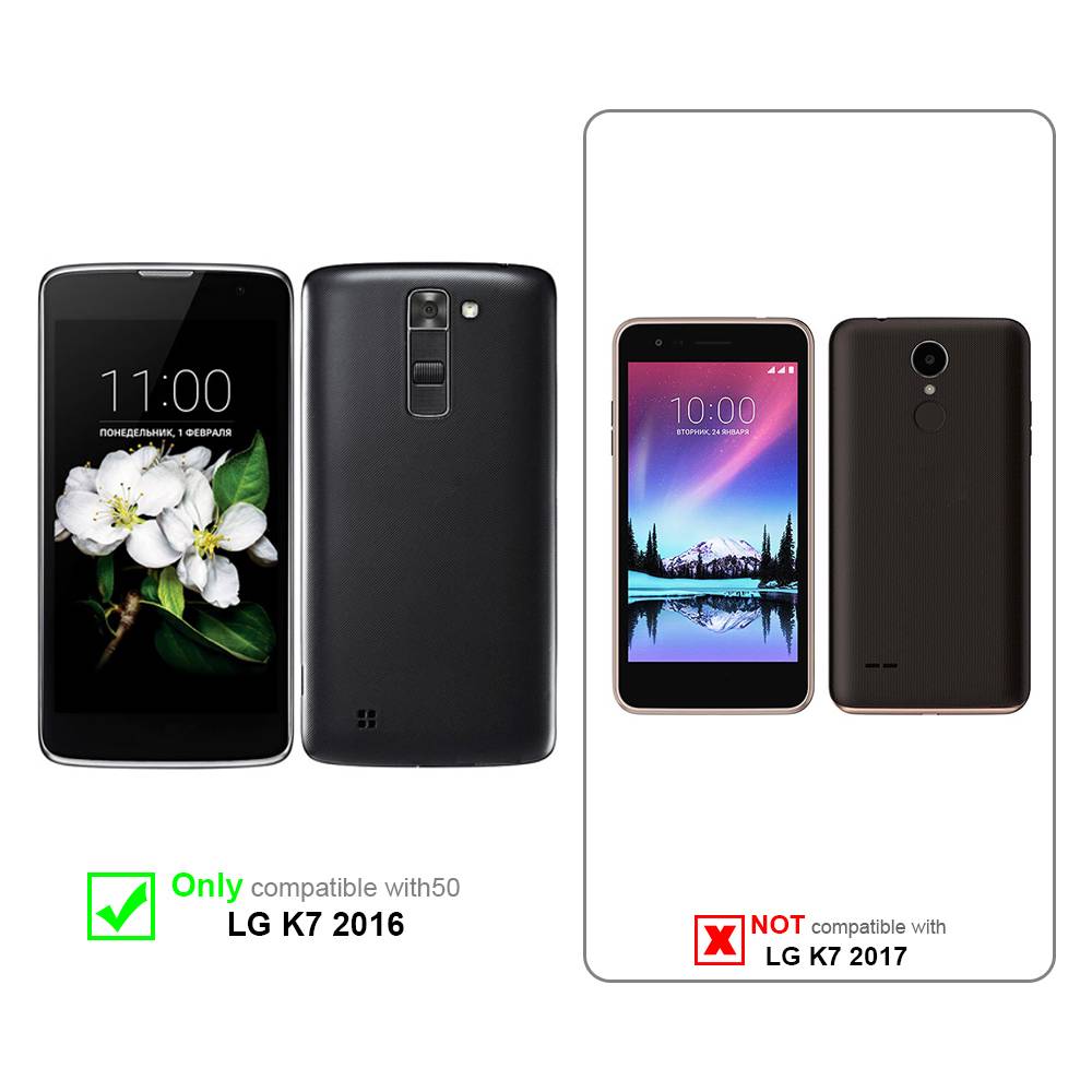 Cadorabo Hülle für LG K7 2016 Schutzhülle in Grau Handy Hülle Etui Book Case Cover