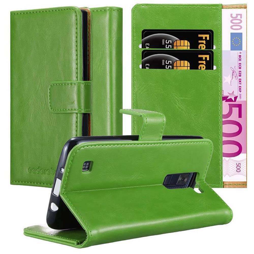 Cadorabo Hülle für LG K8 2016 Schutzhülle in Grün Handyhülle Book Tasche Case Etui Luxury