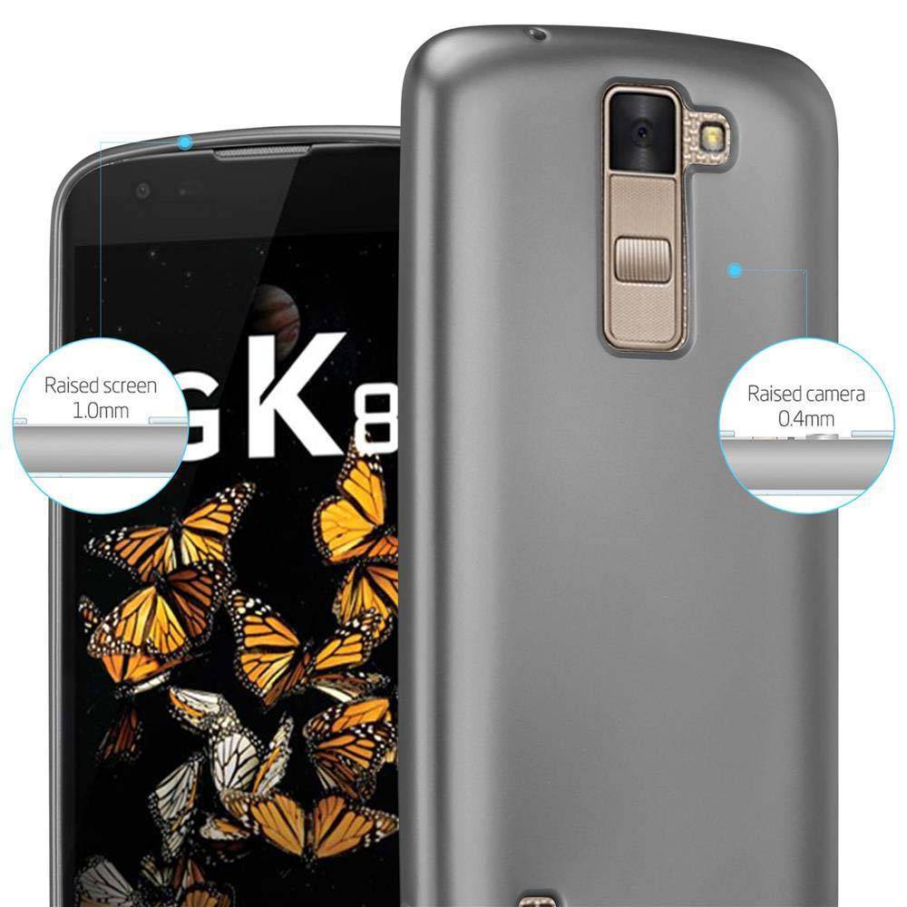 Cadorabo Schutzhülle für LG K8 2016 Hülle in Grau Handyhülle TPU Silikon Etui Cover Case