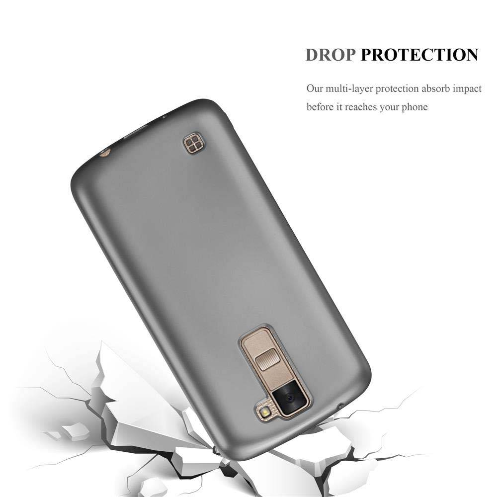 Cadorabo Schutzhülle für LG K8 2016 Hülle in Grau Handyhülle TPU Silikon Etui Cover Case