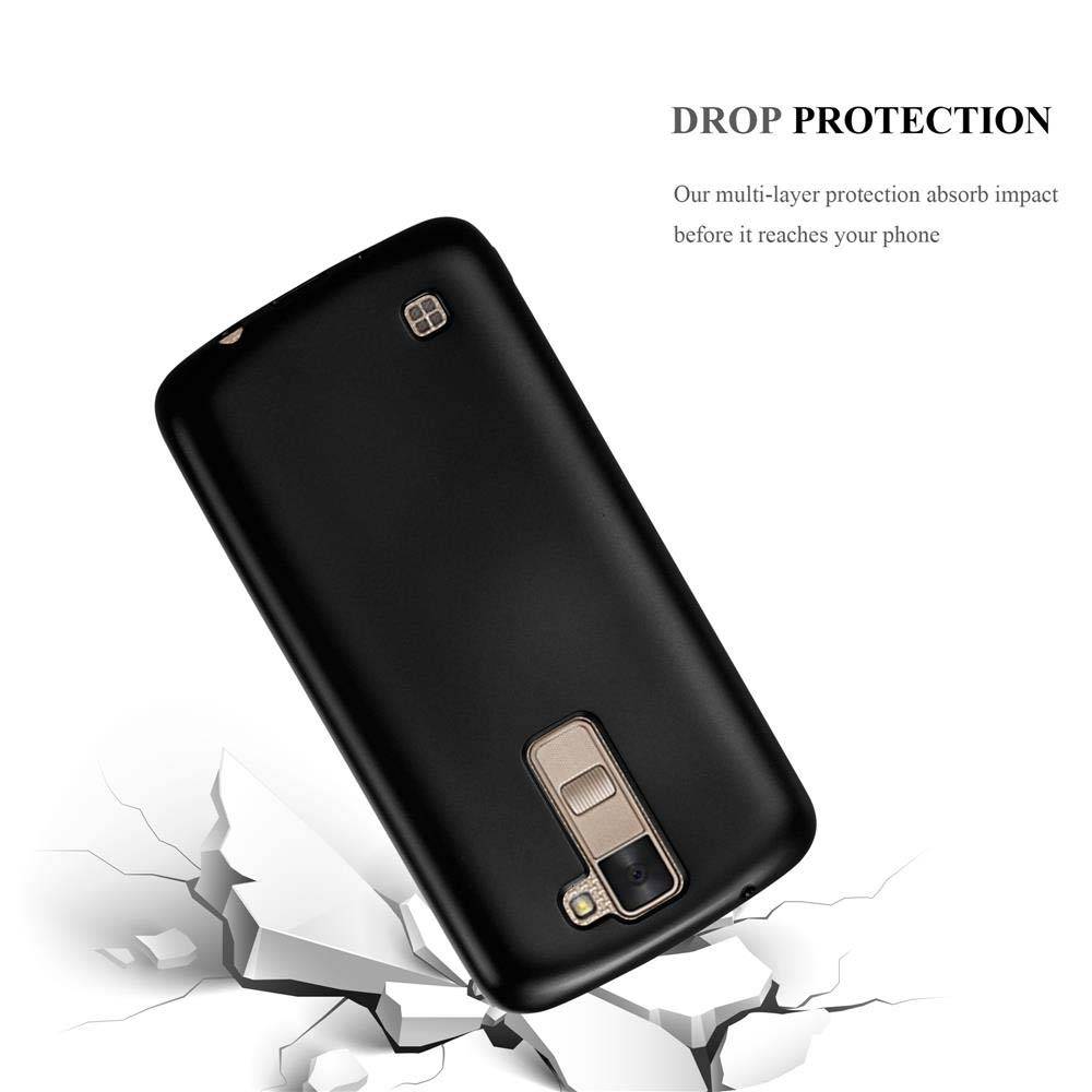 Cadorabo Schutzhülle für LG K8 2016 Hülle in Schwarz Handyhülle TPU Silikon Etui Cover Case