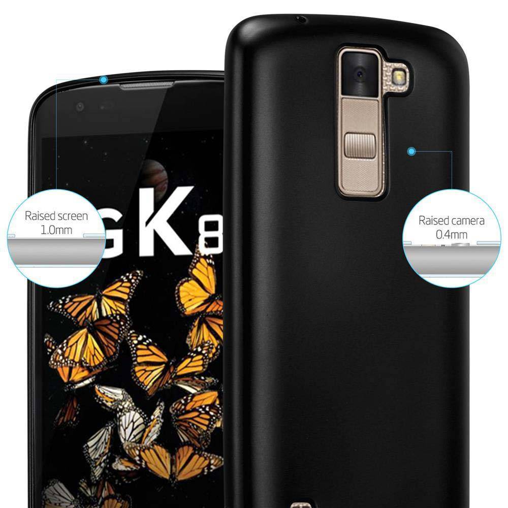 Cadorabo Schutzhülle für LG K8 2016 Hülle in Schwarz Handyhülle TPU Silikon Etui Cover Case