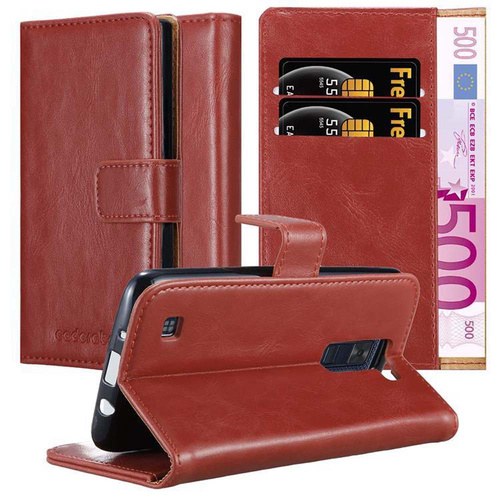 Cadorabo Hülle für LG K8 2016 Schutzhülle in Rot Handyhülle Book Tasche Case Etui Luxury