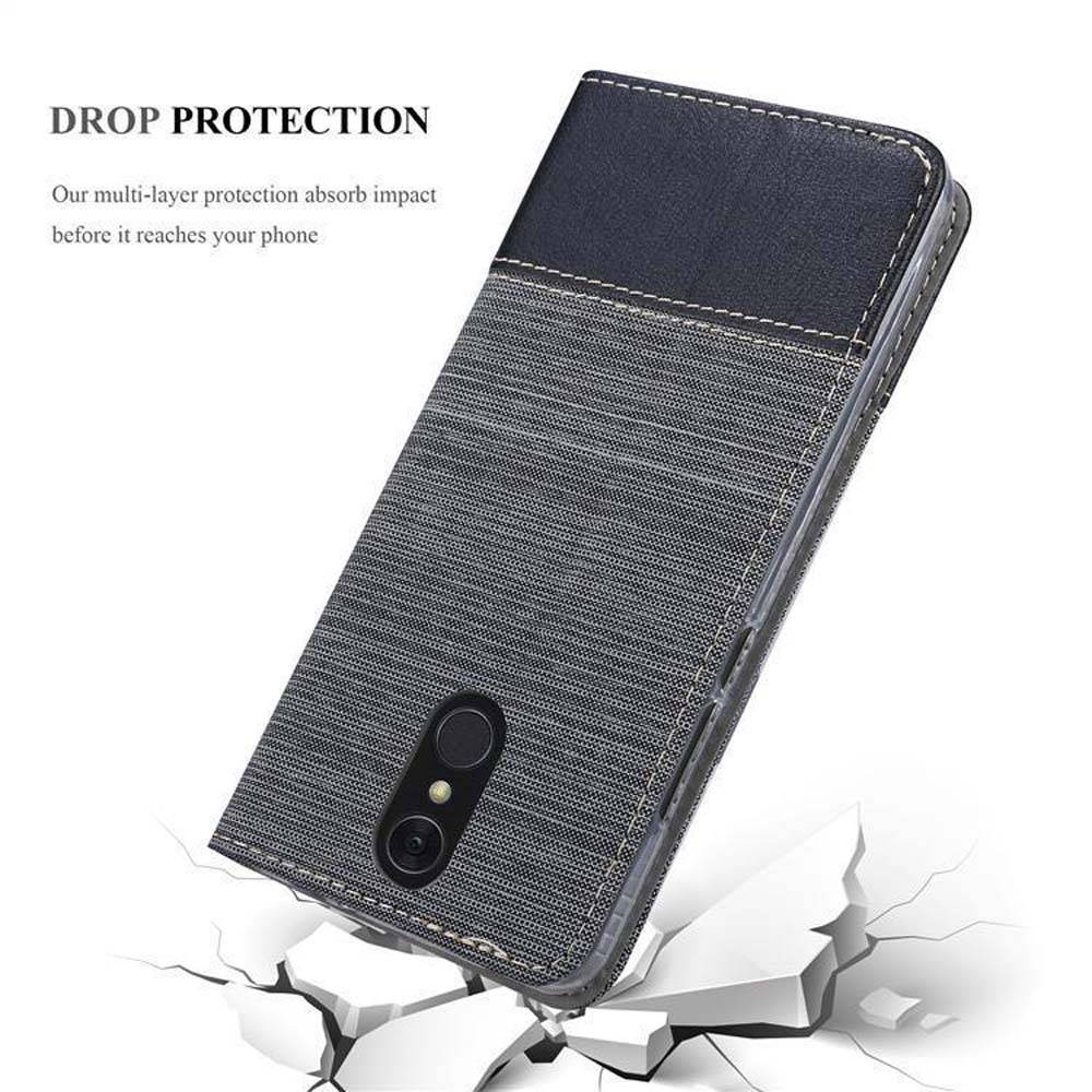 Cadorabo Hülle für LG Q7 / Q7a / Q7+ Schutzhülle in Grau Handy Hülle Etui Book Case Cover