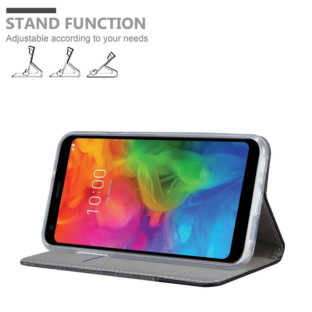 Cadorabo Hülle für LG Q7 / Q7a / Q7+ Schutzhülle in Grau Handy Hülle Etui Book Case Cover