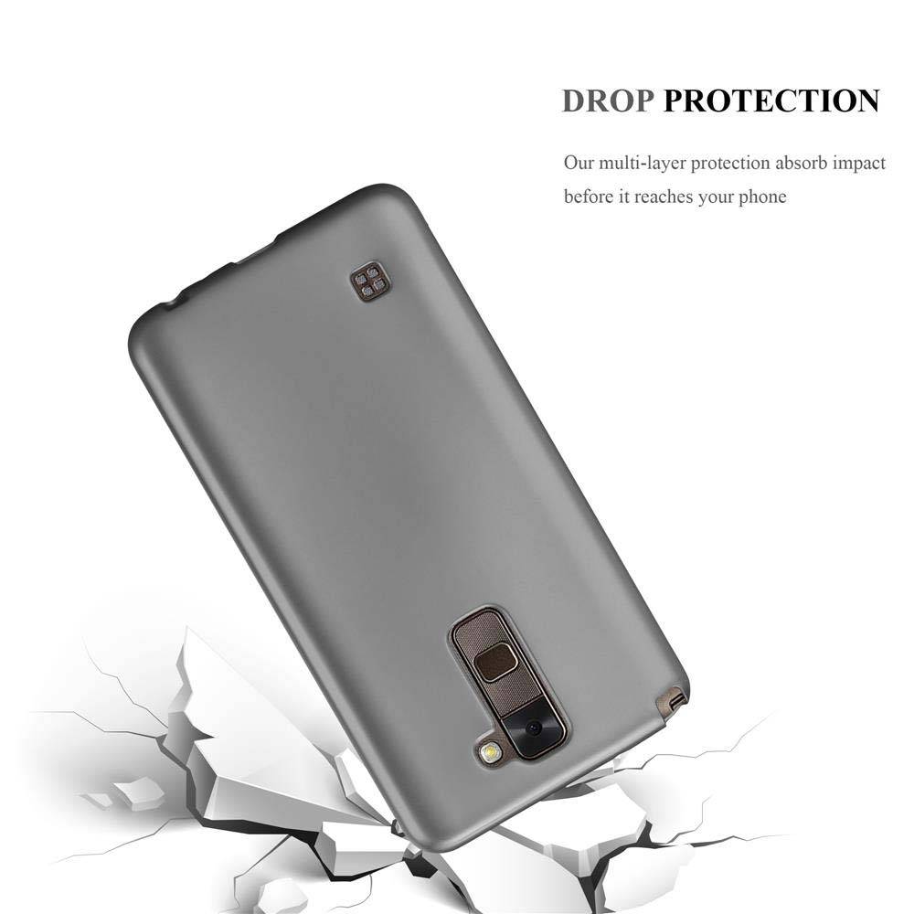 Cadorabo Schutzhülle für LG STYLUS 2 Hülle in Grau Handyhülle TPU Silikon Etui Cover Case