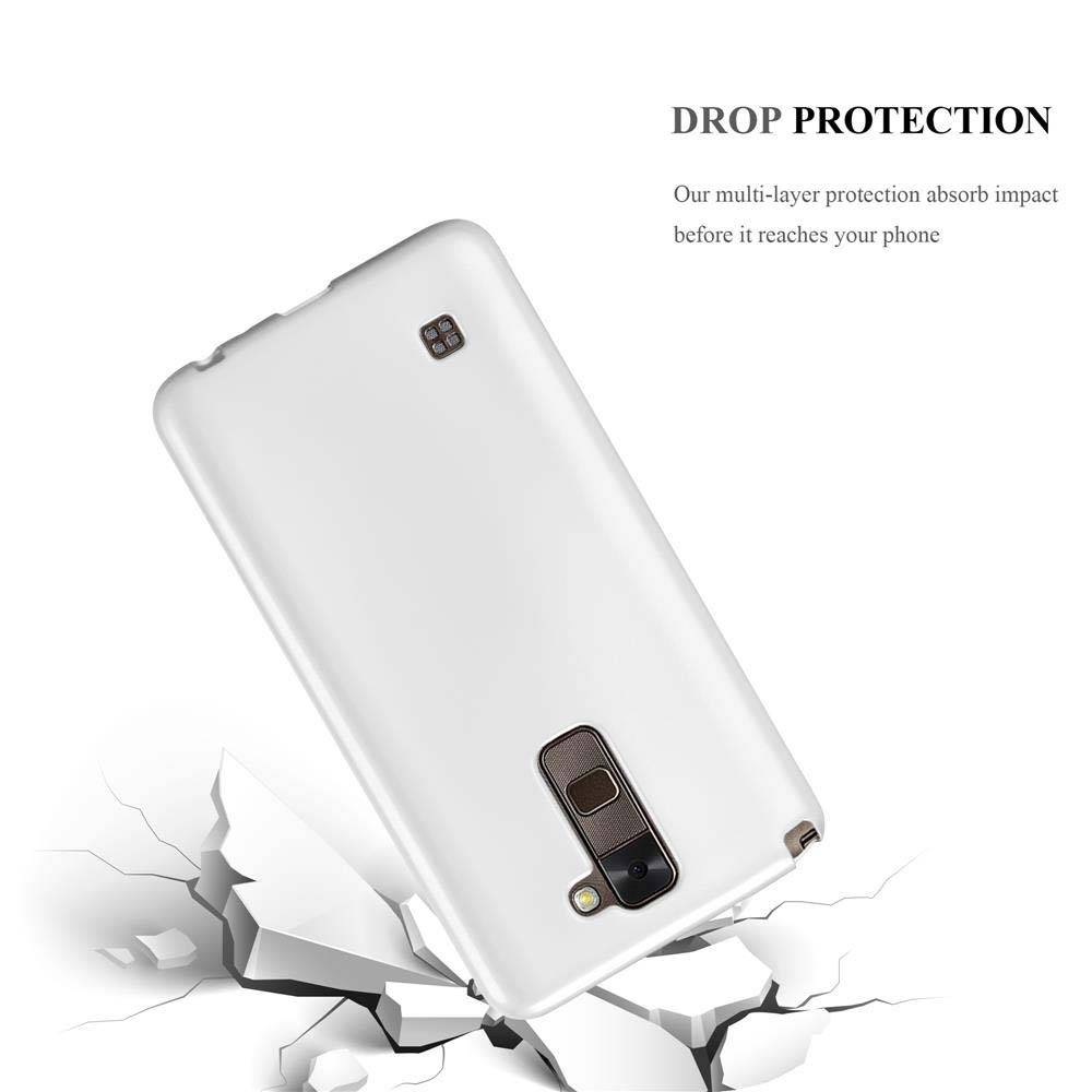 Cadorabo Schutzhülle für LG STYLUS 2 Hülle in Silber Handyhülle TPU Silikon Etui Cover Case