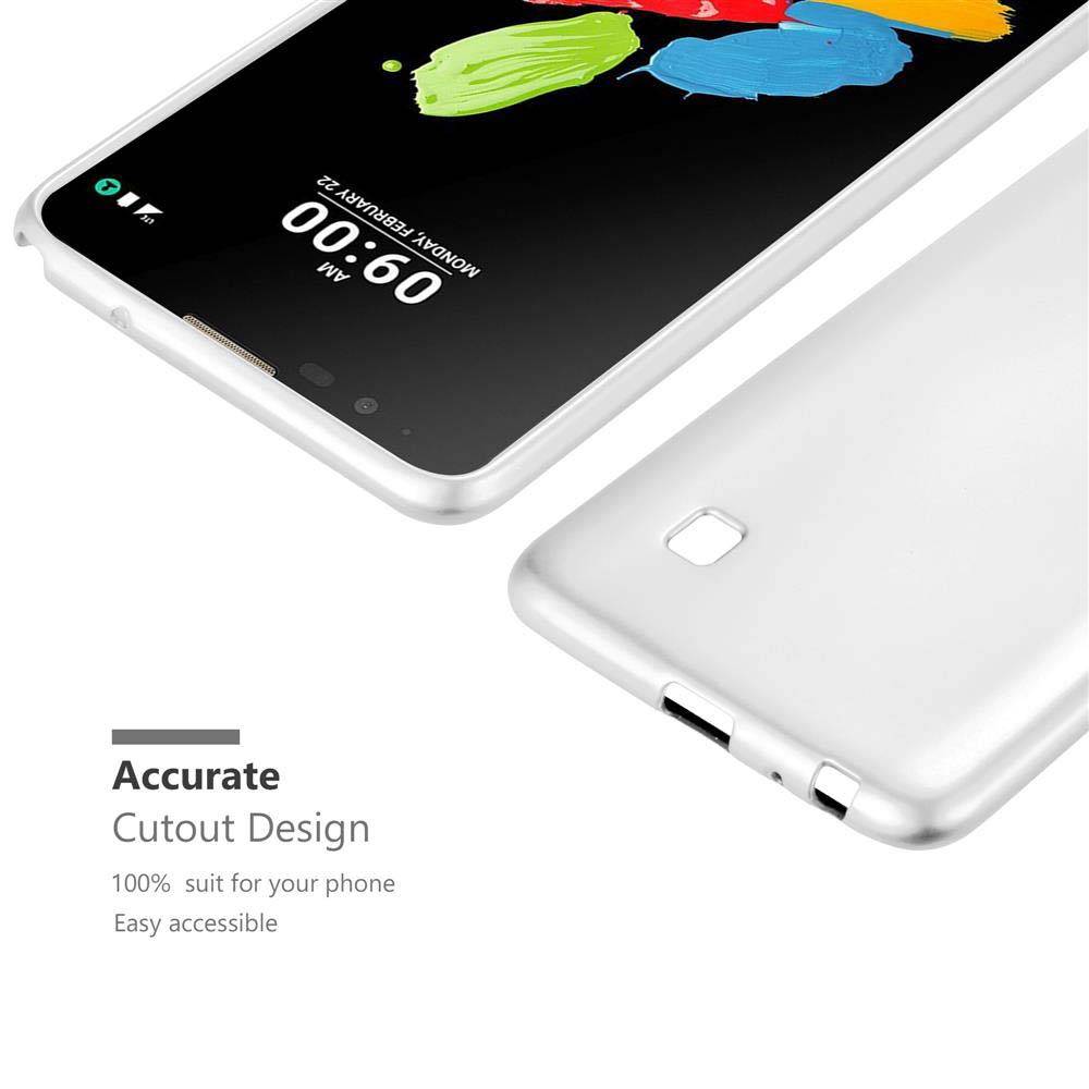 Cadorabo Schutzhülle für LG STYLUS 2 Hülle in Silber Handyhülle TPU Silikon Etui Cover Case