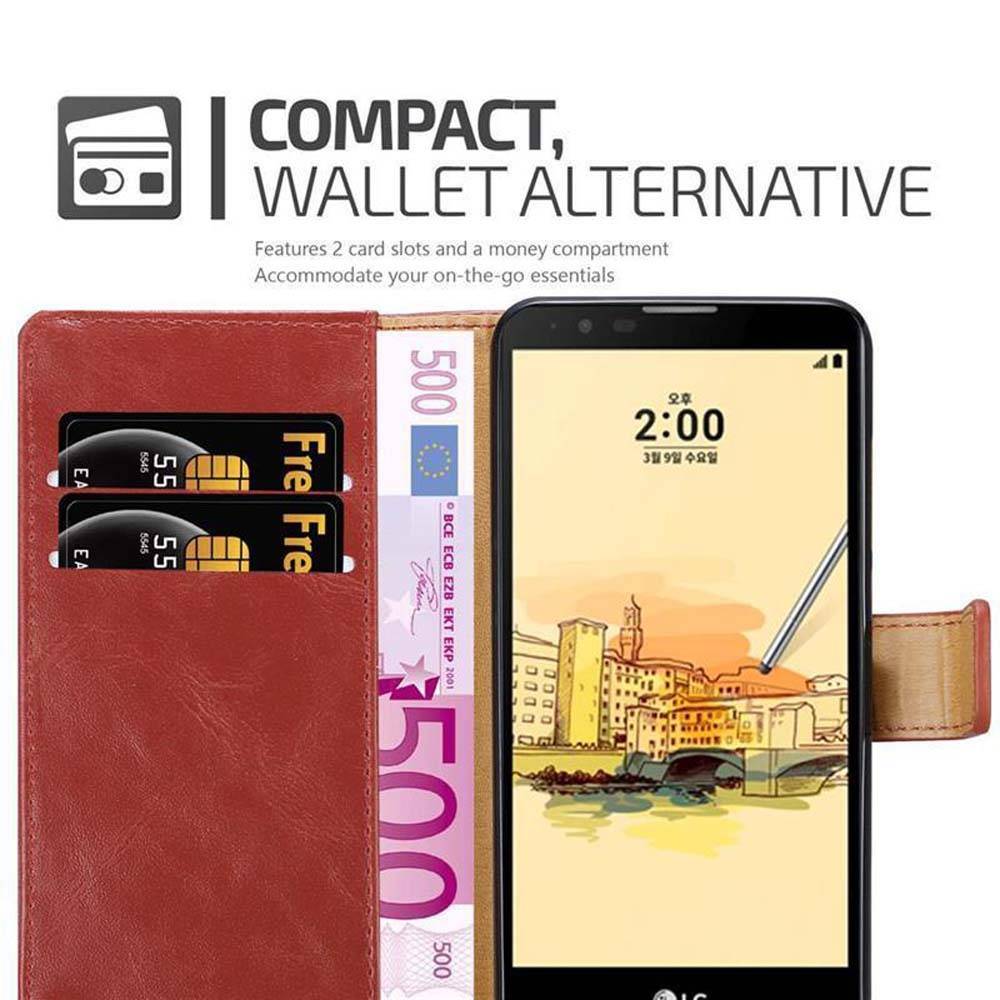 Cadorabo Hülle für LG STYLUS 2 Schutzhülle in Rot Handyhülle Book Tasche Case Etui Luxury