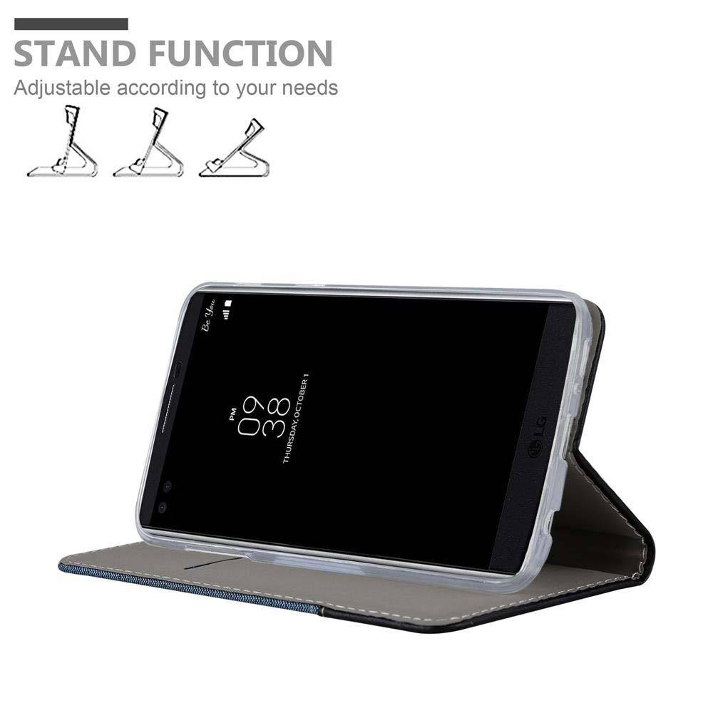 Cadorabo Hülle für LG V10 Schutzhülle in Blau Handy Hülle Etui Book Case Cover