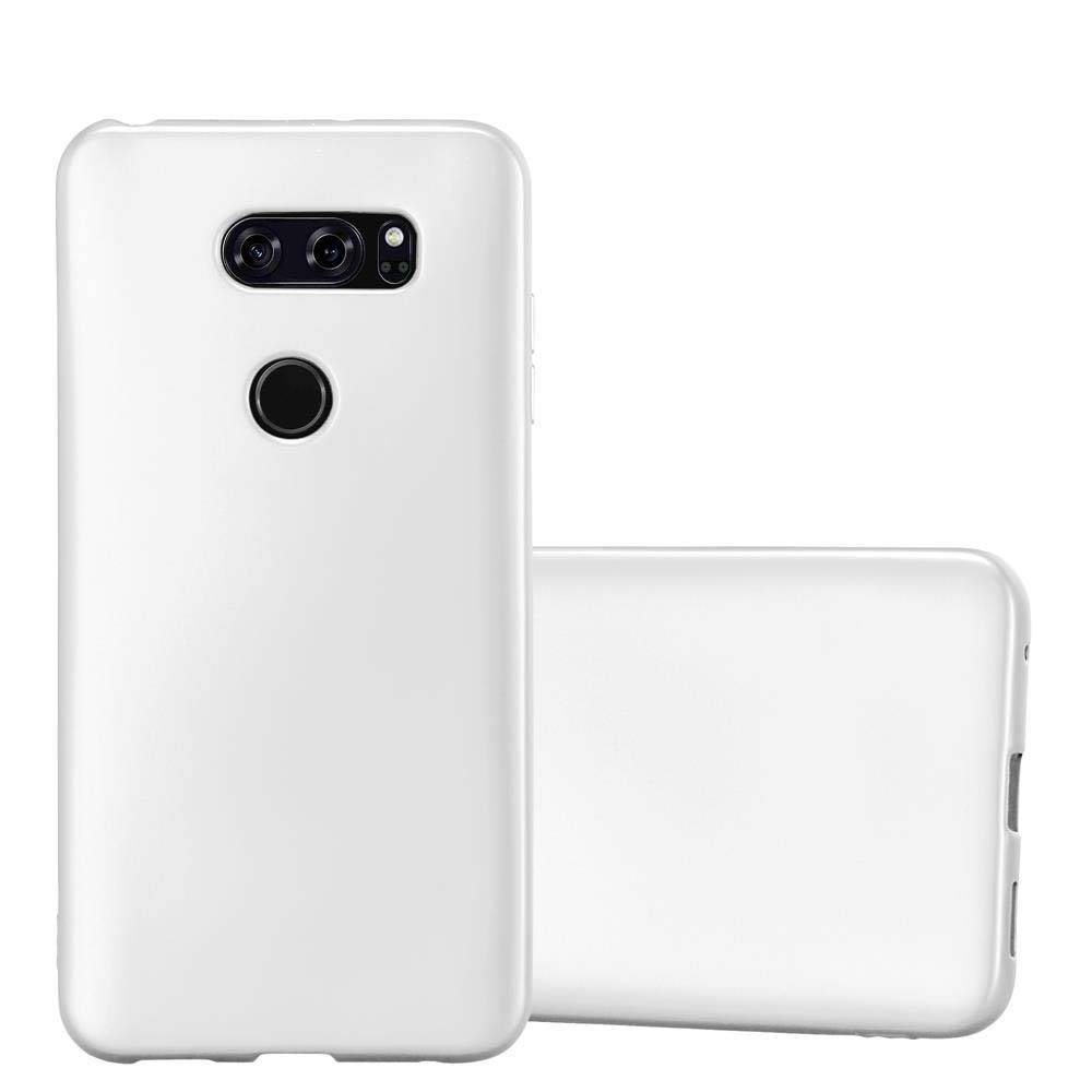 Cadorabo Schutzhülle für LG V30 / V30+ / V30S / V30S+ Hülle in Silber Handyhülle TPU Silikon Etui Cover Case