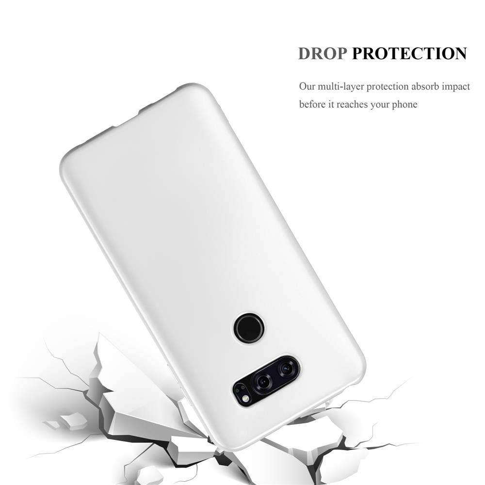Cadorabo Schutzhülle für LG V30 / V30+ / V30S / V30S+ Hülle in Silber Handyhülle TPU Silikon Etui Cover Case