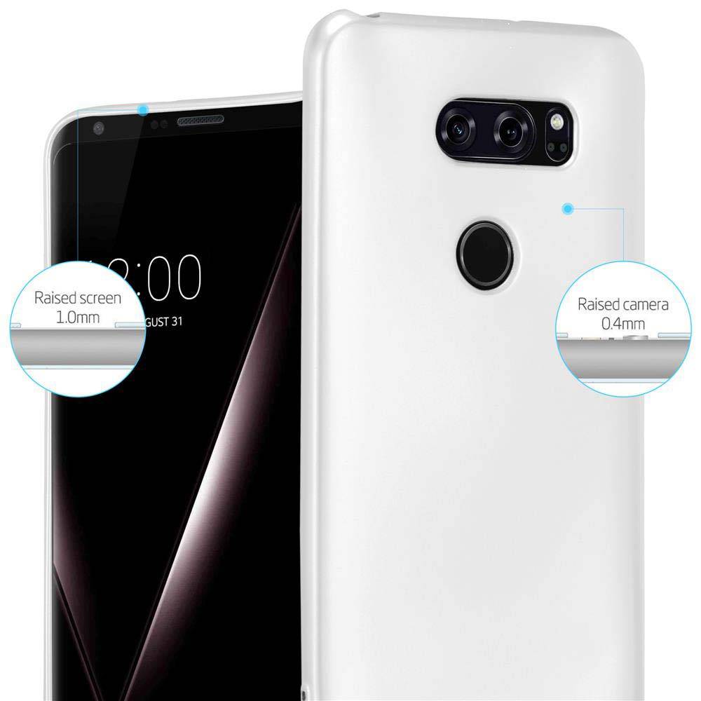 Cadorabo Schutzhülle für LG V30 / V30+ / V30S / V30S+ Hülle in Silber Handyhülle TPU Silikon Etui Cover Case