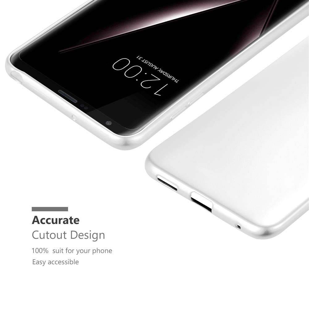 Cadorabo Schutzhülle für LG V30 / V30+ / V30S / V30S+ Hülle in Silber Handyhülle TPU Silikon Etui Cover Case