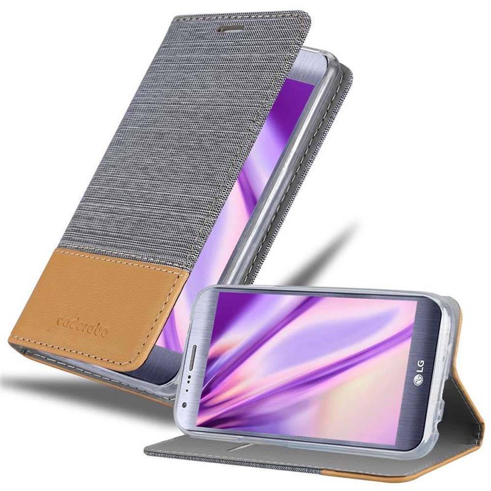 Cadorabo Hülle für LG X CAM Schutzhülle in Grau Handy Hülle Etui Book Case Cover