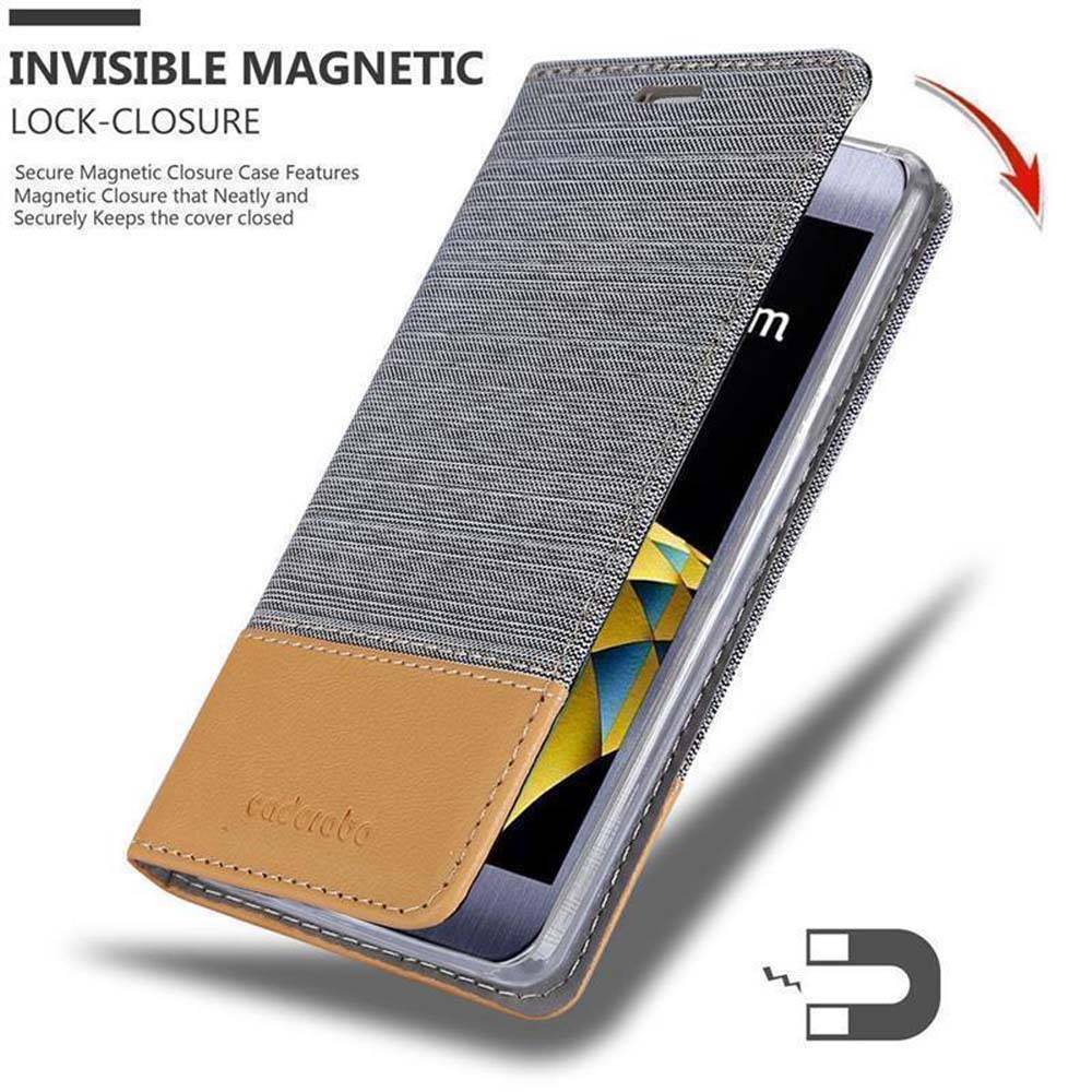 Cadorabo Hülle für LG X CAM Schutzhülle in Grau Handy Hülle Etui Book Case Cover