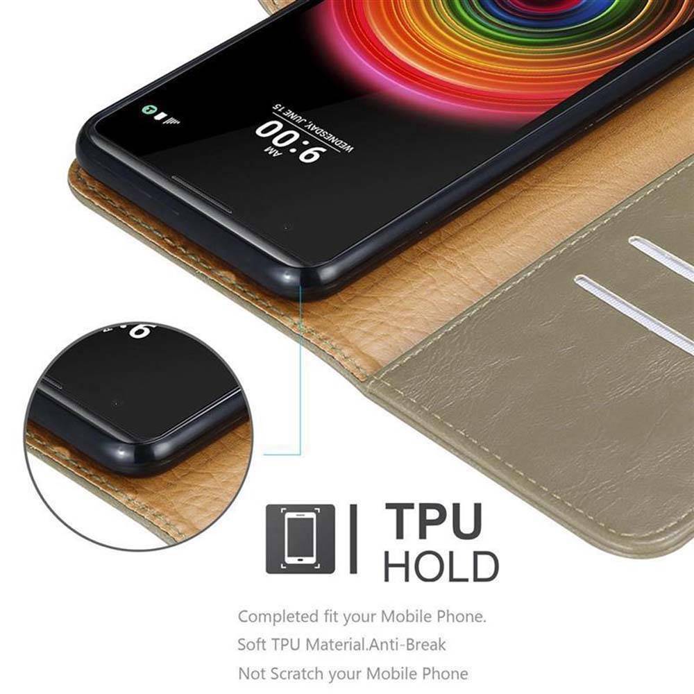 Cadorabo Hülle für LG X POWER Schutzhülle in Braun Handyhülle Book Tasche Case Etui Luxury