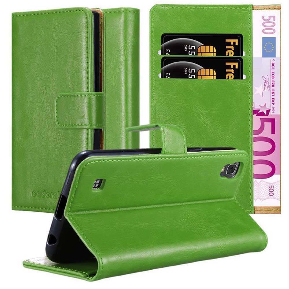 Cadorabo Hülle für LG X POWER Schutzhülle in Grün Handyhülle Book Tasche Case Etui Luxury