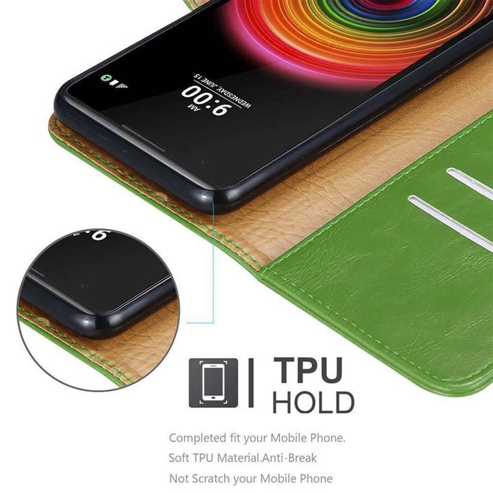 Cadorabo Hülle für LG X POWER Schutzhülle in Grün Handyhülle Book Tasche Case Etui Luxury