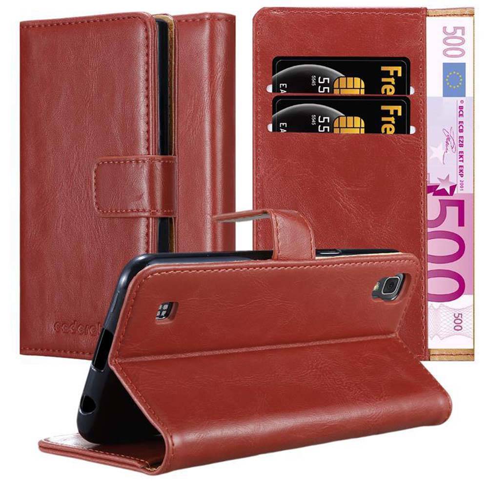 Cadorabo Hülle für LG X POWER Schutzhülle in Rot Handyhülle Book Tasche Case Etui Luxury