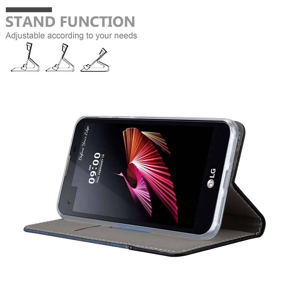 Cadorabo Hülle für LG X SCREEN Schutzhülle in Blau Handy Hülle Etui Book Case Cover