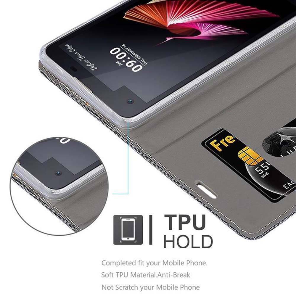 Cadorabo Hülle für LG X SCREEN Schutzhülle in Grau Handy Hülle Etui Book Case Cover