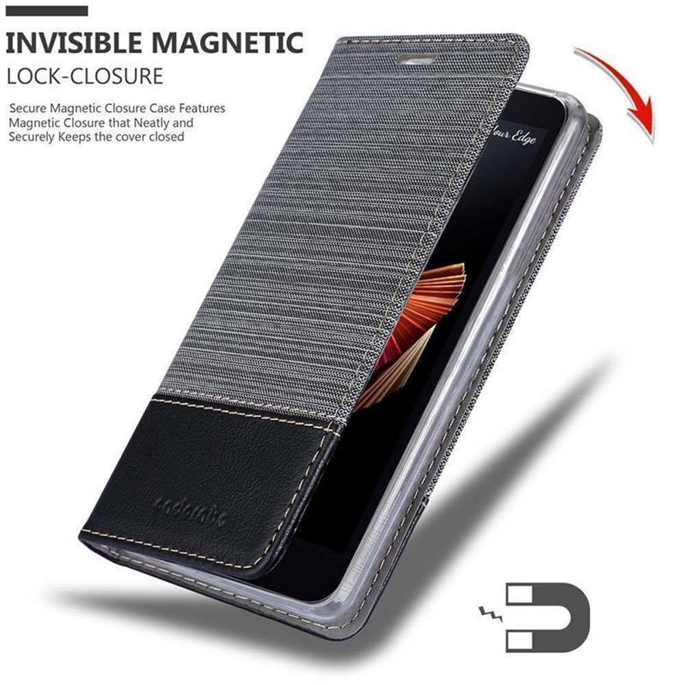 Cadorabo Hülle für LG X SCREEN Schutzhülle in Grau Handy Hülle Etui Book Case Cover