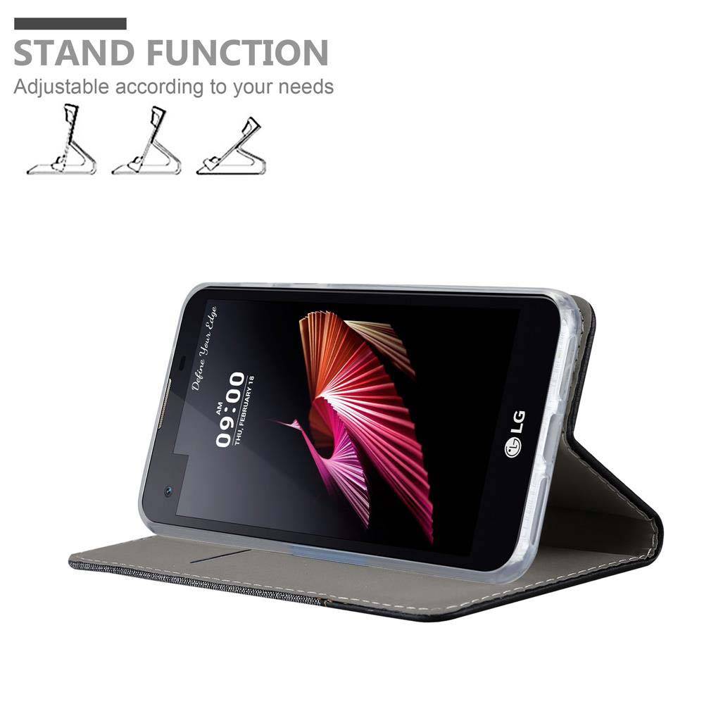 Cadorabo Hülle für LG X SCREEN Schutzhülle in Grau Handy Hülle Etui Book Case Cover