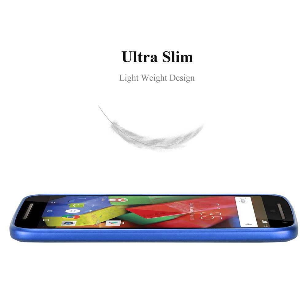 Cadorabo Schutzhülle für Motorola MOTO G2 Hülle in Blau Handyhülle TPU Silikon Etui Cover Case