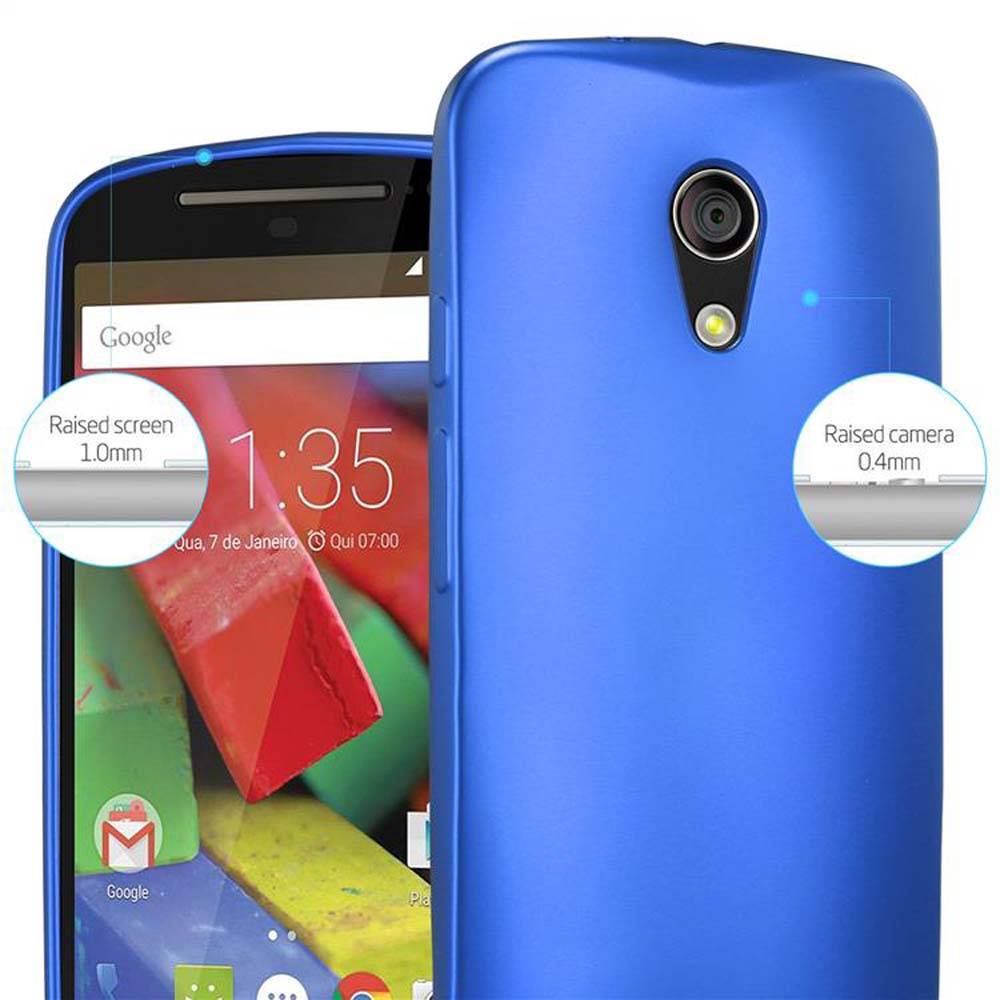Cadorabo Schutzhülle für Motorola MOTO G2 Hülle in Blau Handyhülle TPU Silikon Etui Cover Case